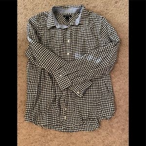 Lands End Black/White check flannel shirt XL